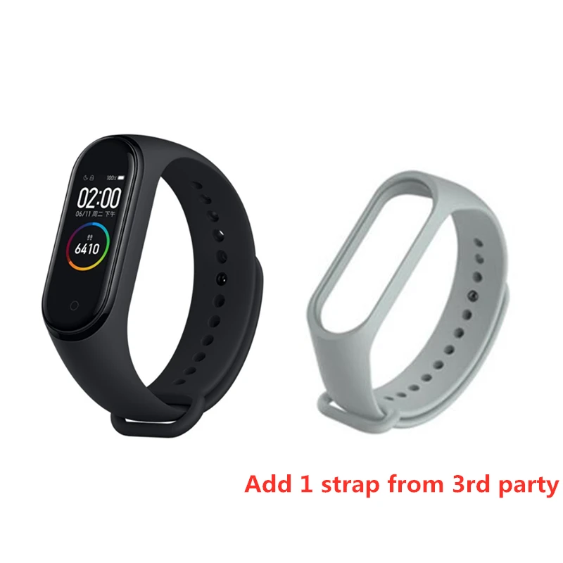 Xiaomi Mi Band 4 Smart Bracelet AMOLED Screen Miband 4 Smartband Fitness Traker Bluetooth 5.0 Sport Waterproof Smart Band - Цвет: add  strap