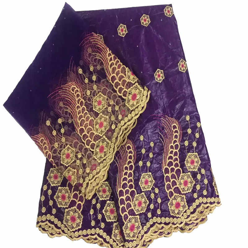 

African fabric african tissu bazin riche getzner with beads brode getzner with 2 yards french net lace for party KY051710