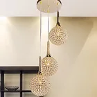Golden LED Modern Crystal Pendant light Lamp with 3 Lights For Living Dining Room ,Luminaire Lustre De Sala Cristal