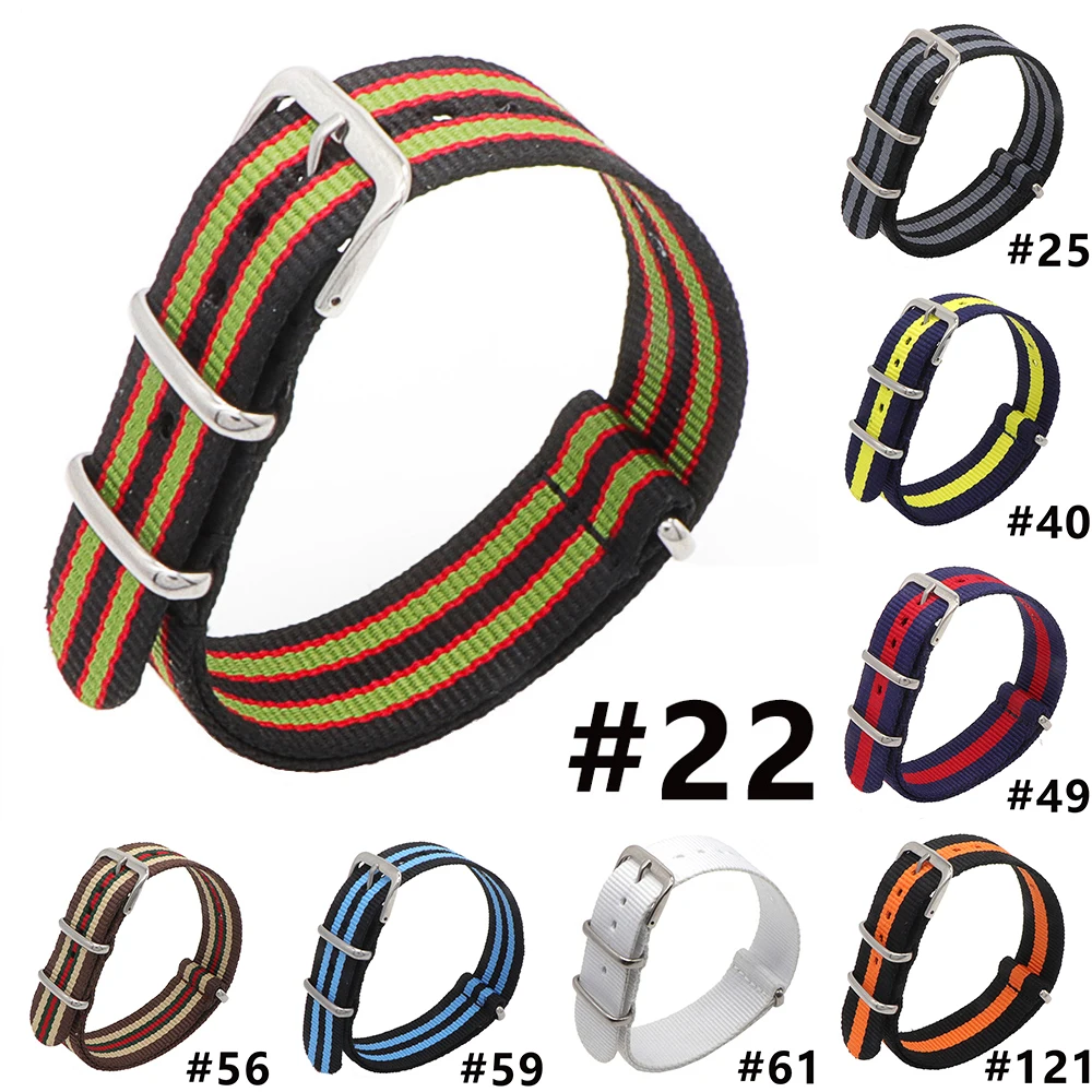 

Fashion Original Luxury Watch Band 24mm Nylon Fabric Alloy Buckle Strap Wrist WatchBand Watch Accessories
