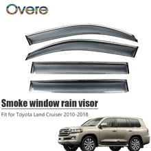 Overe 4 шт./1 компл. дым окна дождь козырек для Toyota Land Cruiser 2010- Стайлинг ABS вентиляционные дефлекторы гвардии автомобильные аксессуары
