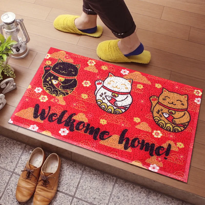 Высокое качество ПВХ Материал ковер с изображением из мультфильма Lucky cat печатных