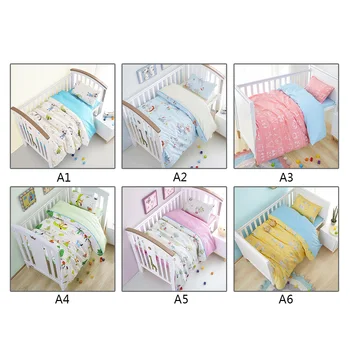 

3 Pcs Set Baby Bedding Set Including Duvet Cover Pillowcase Bed Sheet Pure Cotton Baby Crib Set