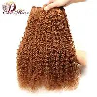 Pinshair Malaysian Jerry Curly Human Hair 3 Bundles Deals #30 Blonde Bundles 100% Human Hair Weave Hair Extensions Non Remy Hair
