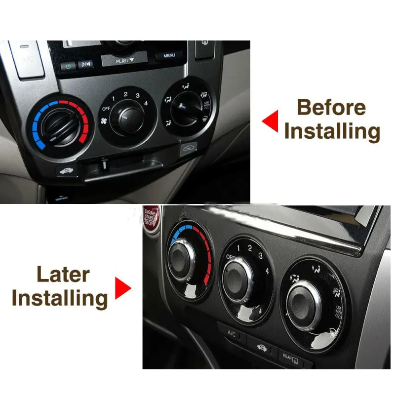 For Nissan Qashqai 2012 Aluminum Alloy Air Conditioning Knob 3pcs/set AC Knob Heat Control Switch Button Knob Car Styling 5