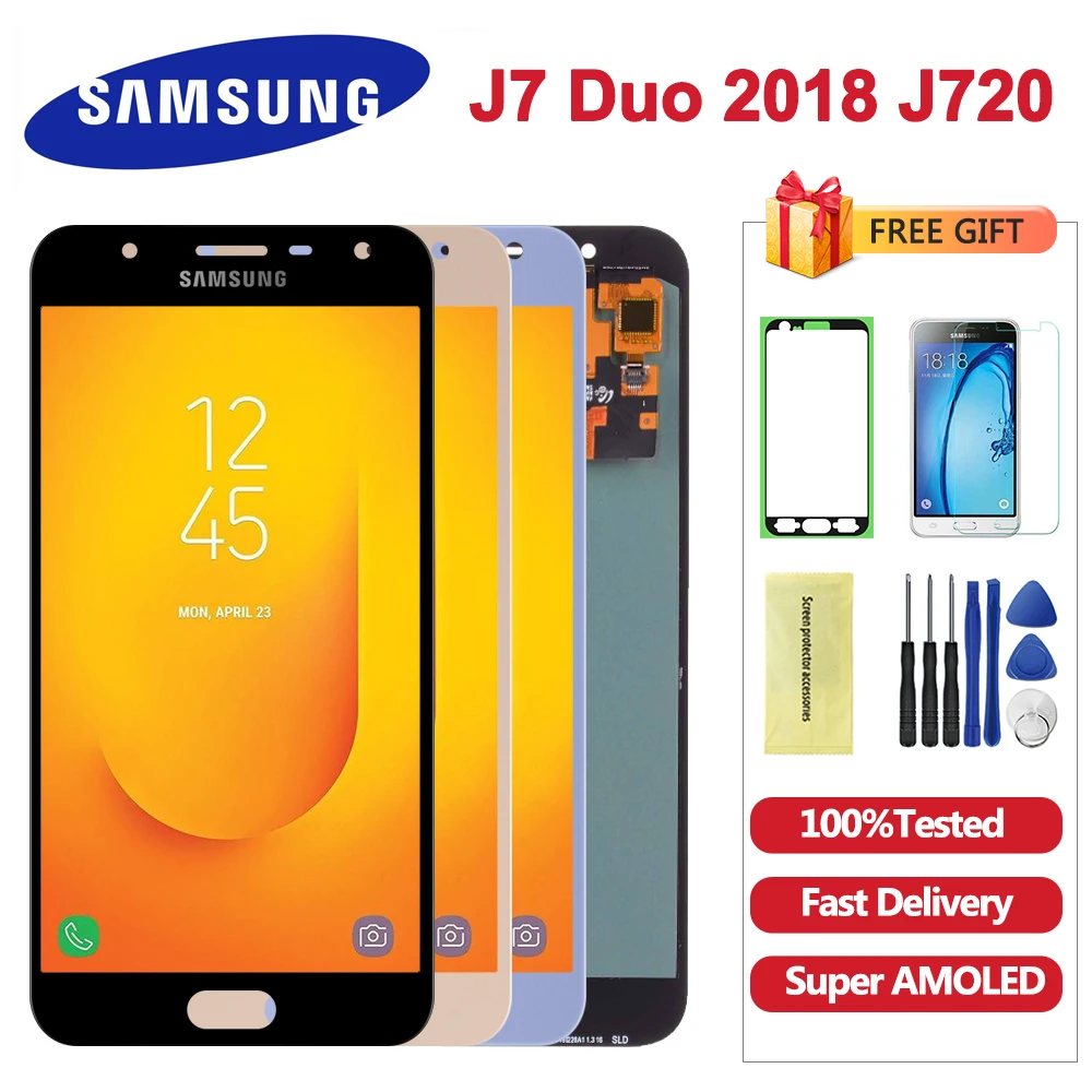 

AMOLED J720 LCD For SAMSUNG J7 Duo 2018 J720 LCD for Samsung J7 Duo 2018 J720 LCD Screen Touch Digitizer Assembly Adjustable