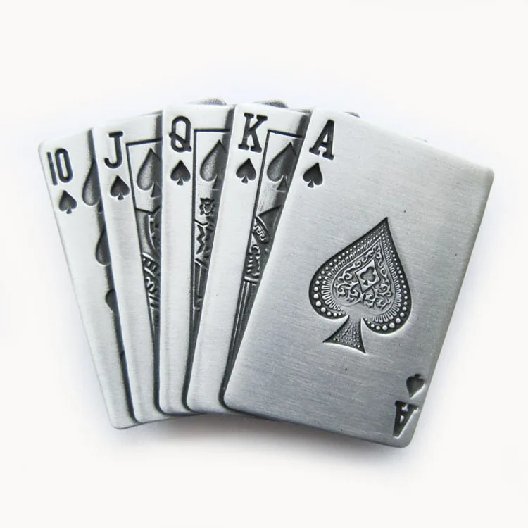 Розничная продажа оригинальная пряжка ремня для покерной игры Royal Flush казино