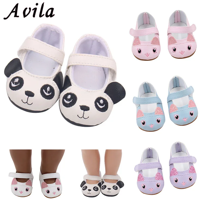 

1/3 BJD Doll Shoes for 43cm Baby Doll and 18 Inches American Doll Cute Animal Panda Cat Flash 7cm Shoes Doll Accessories