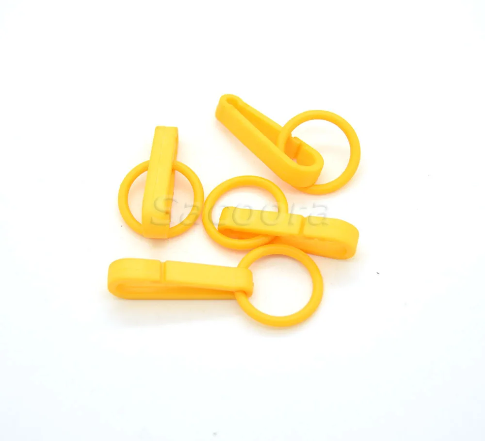 120 шт./лот красочные Прихватки для мангала молния Пластик пряжки карабином с уплотнительное кольцо используется для Занавески для душа - Цвет: Цвет: желтый