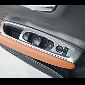 

For Renault Koleos 2017 2018 Car Styling Accessories Stainless steel Car Door and window glass lifting switch Cover Trim sticker