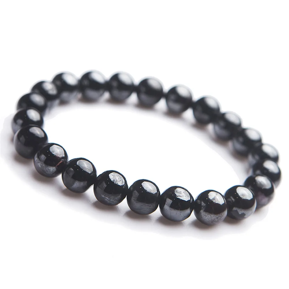

Genuine Round Bead Jewelry Bracelets Natural Sugilite Crystal Gem Purple Bracelet For Women Men Female 9mm