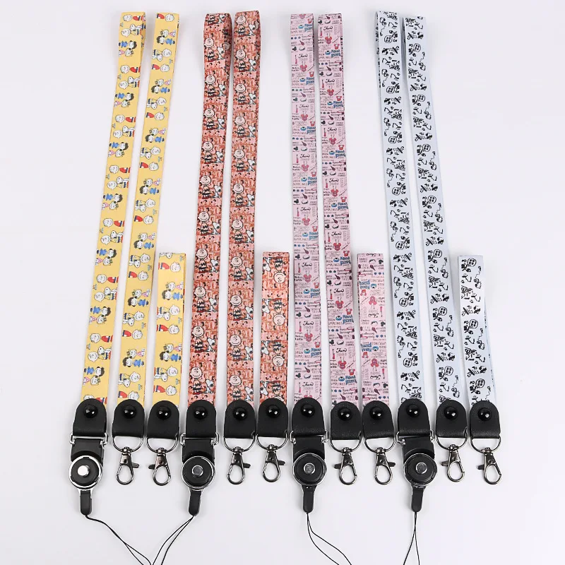 

Cute Cartoon Charlie Brown Anime Keychian Lanyard For Keys Badge ID Cards Holders Detachable Mobile Phone Key Straps
