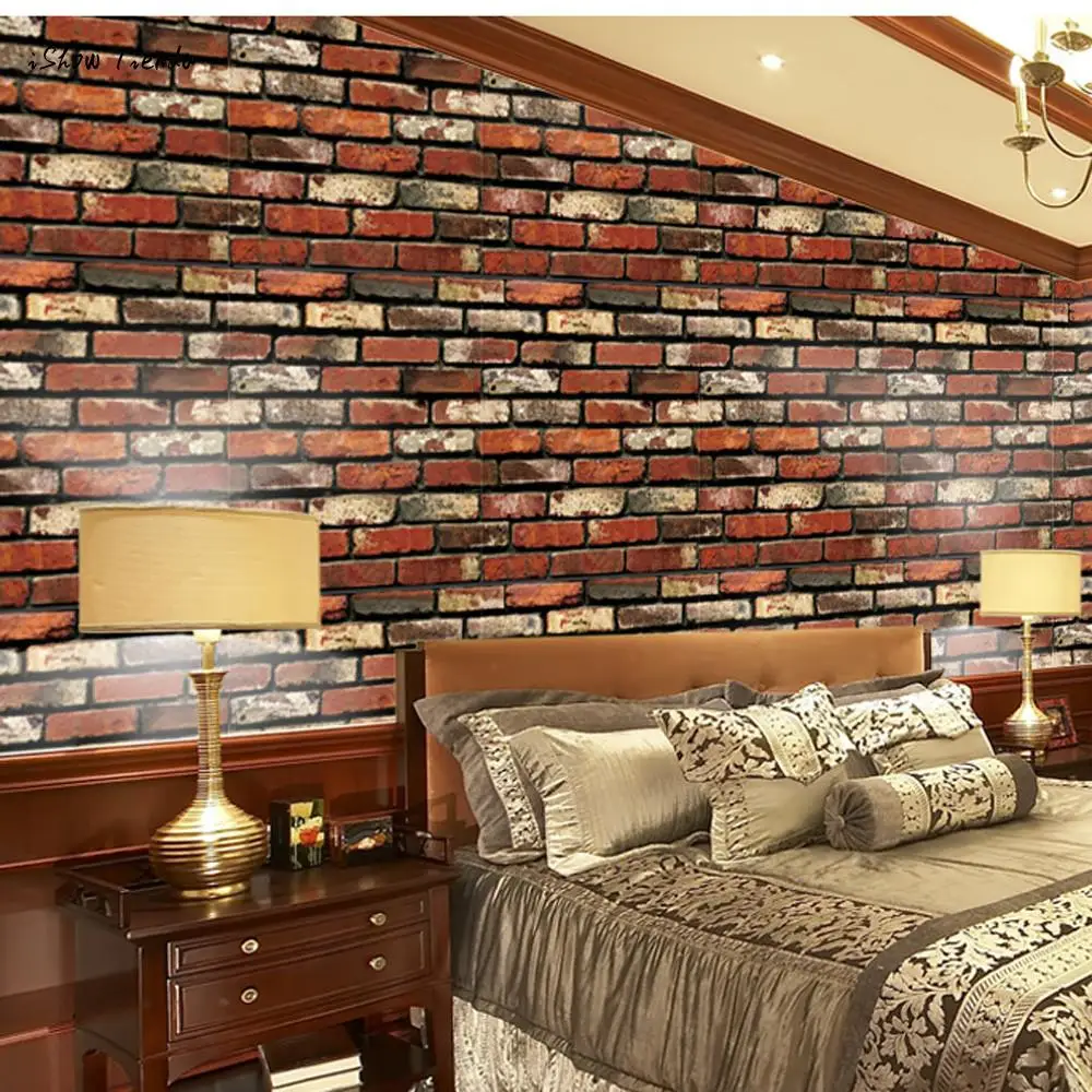 Ishowtienda 1 Pz 45100 Cm 3d Carta Da Parati Mattone Pietra