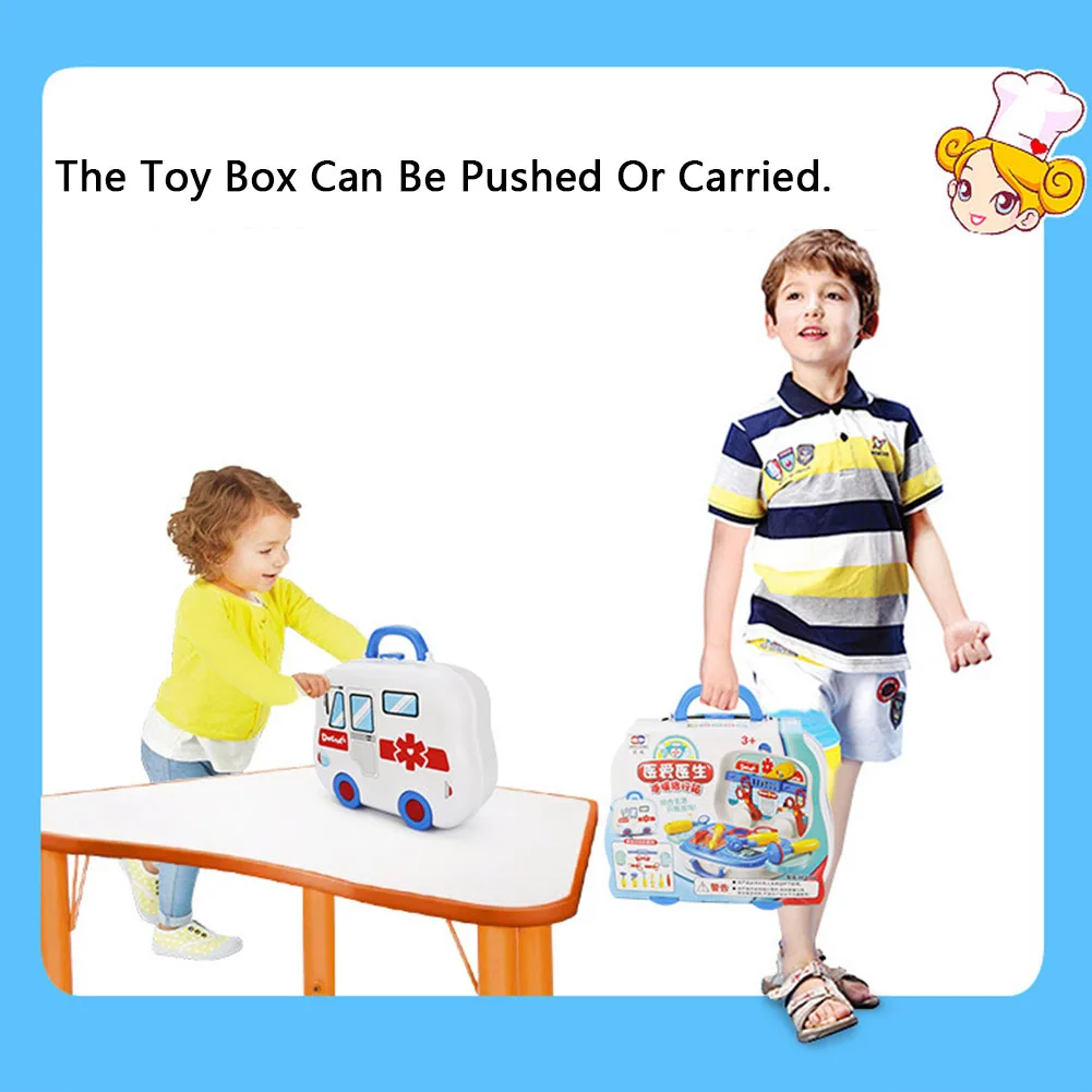 Children's House Play Educational Toy Set Medical Care Kitchen Tool Cosmetics Portable Suitcase Toy