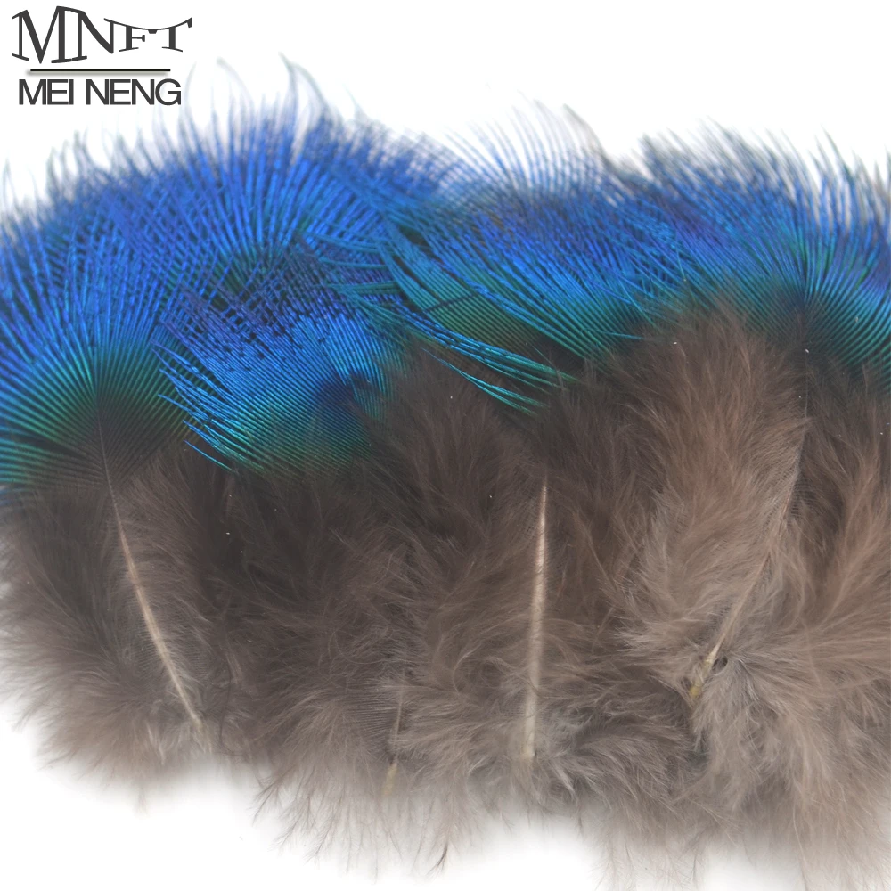 

MNFT 1Pack(10pcs or 20pcs) New Natural Rare Blue Peacock Feathers 3-5cm Fly Fishing Lure Bait DIY Fly Tying Material