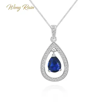 

Wong Rain Luxury 925 Sterling Silver Sapphire Citrine Emerald Amethyst Gemstone White Gold Pendant Necklace Jewelry Wholesale