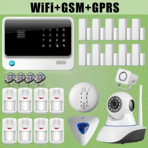 

Etiger G90B WiFi GPRS GSM Alarm Security System Wired Siren With CCTV IP Camera Monitor Smoke Detector Match Panel