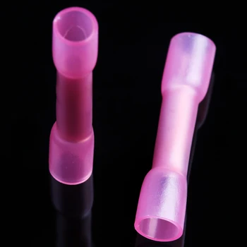 

100Pcs Heat Shrink Butt Crimp Connector 0.5-1.5mm Red Insulated Heatshrink Electrical Wire Cable Terminal Connector Kit