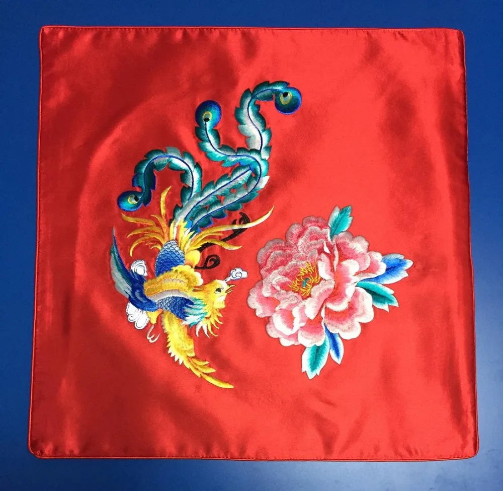 

2PCS Chinese embroidery phoenix and peony cushion cover pillow case home decor