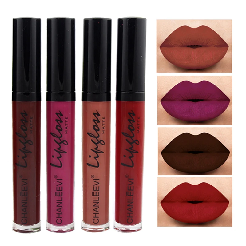 

CHANLEEVI Sexy Liquid Lipstick Matte Pigment Korean Cosmetics Red Purple Matte Lip Gloss Beauty Nude Makeup Lip Tint Lipgloss