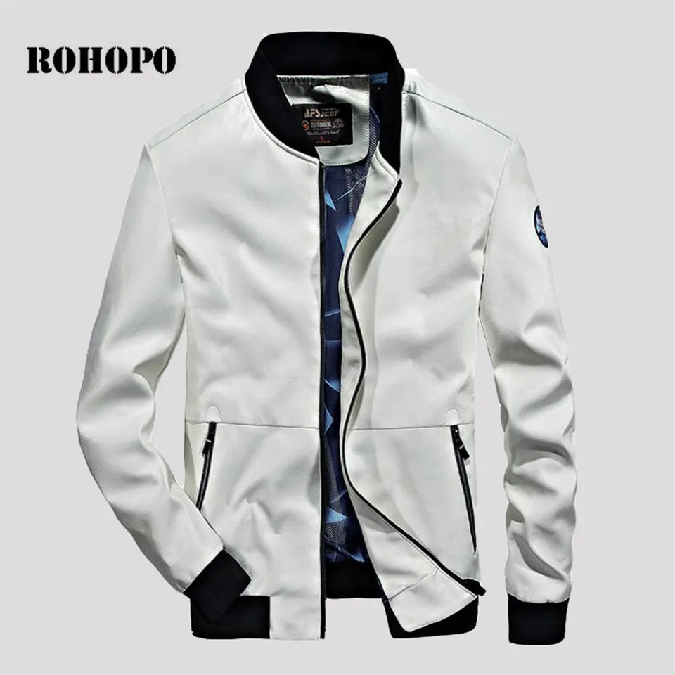 

AFS JEEP Original Brand Autumn/Winter Man's Fashion O-neck PU leather Jacket,Solid Pilot leisure clothe,Motorcycle Leathe jacket