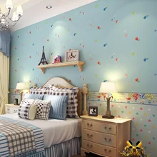 Для детей нетканые обои мультфильм дизайн детская спальня домашний Декор Фон для мальчиков и девочек стены Бумага Ролл воздушные шары звезды