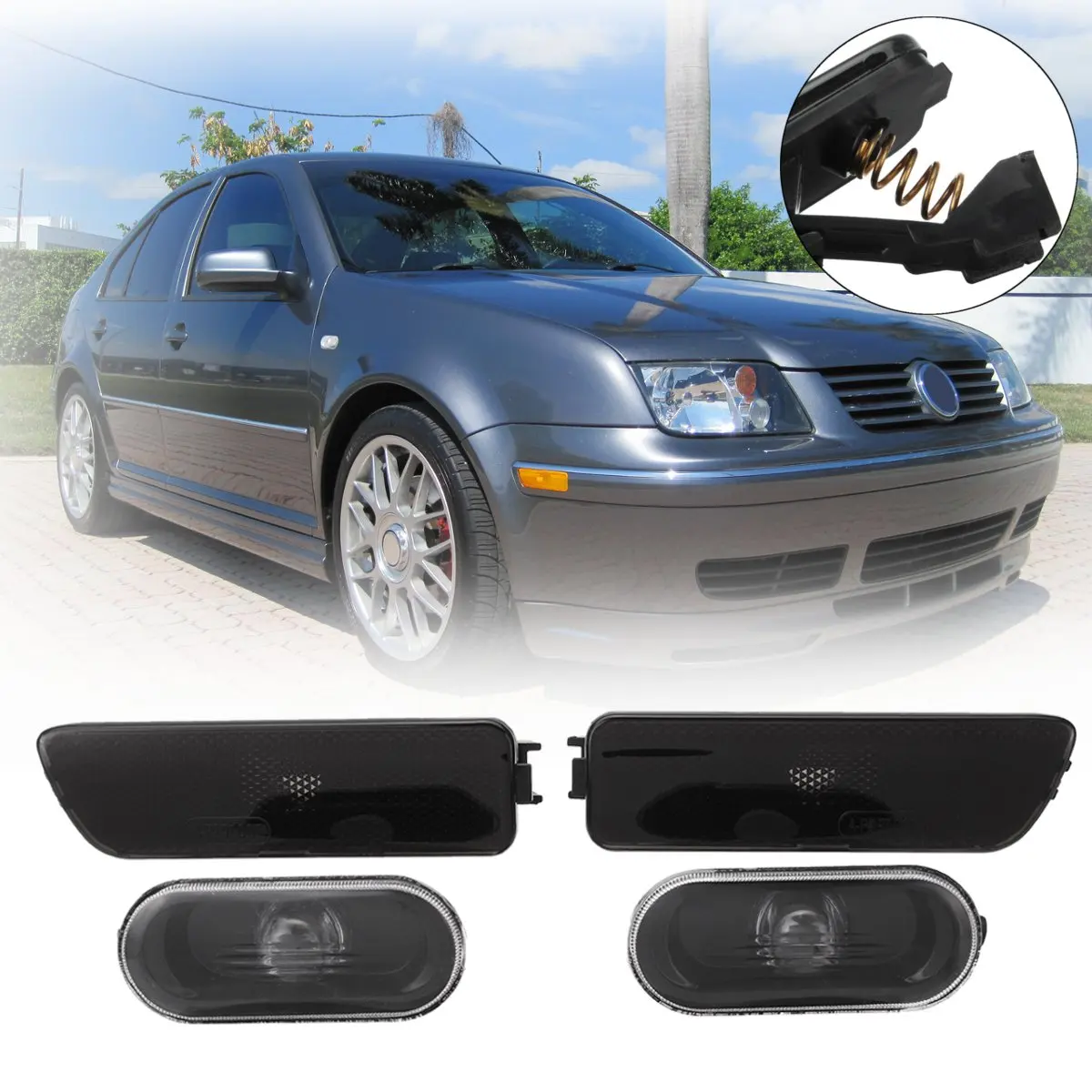 Новинка пара боковых маркеров для бампера Volkswagen/VW Jetta Golf MK4 1999 2000 2001 2002 2003 2004 2005|markers