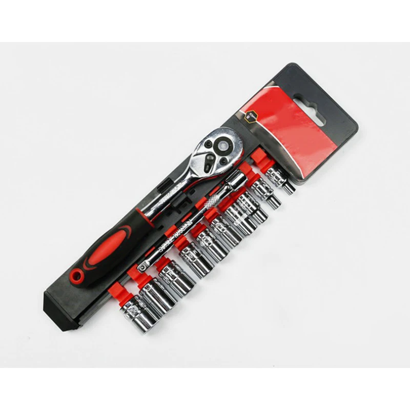 

12 pc/set 1/4 Inch Socket Wrench Set CR-V Drive Ratchet Wrench Spanner sleeve set for Car repair Tool Set