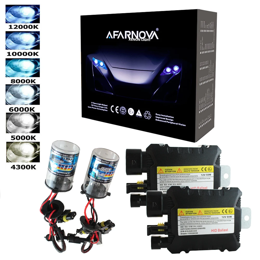 2 шт. 12 В 55 Вт Xenon H7 HID Conversion Kit H1 H3 H11 9005 лампы авто лампы фар 3000 К 4300 К 5000 К 6000 К 8000 К 12000 К