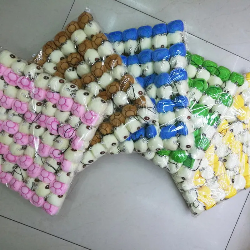 

40 PCS Kawaii Mix Colors 6CM Tortoise Plush Stuffed Toy Doll , Pendant Key Chain DOLL ; Plush Stuffed Wedding Bouquet DOLL TOY