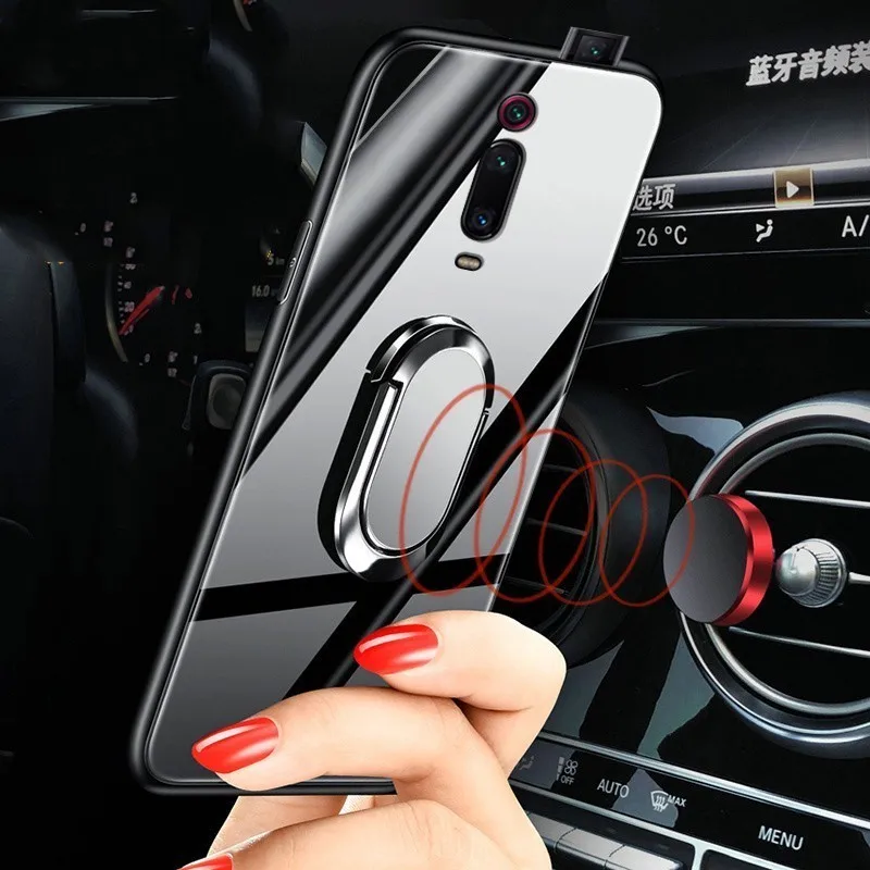 

Tempered glass magnet car holder phone case for Xiaomi Redmi K20 K20 Pro Note 7 5 6 360 protective cover For Mi 9 8 8SE 8Lite