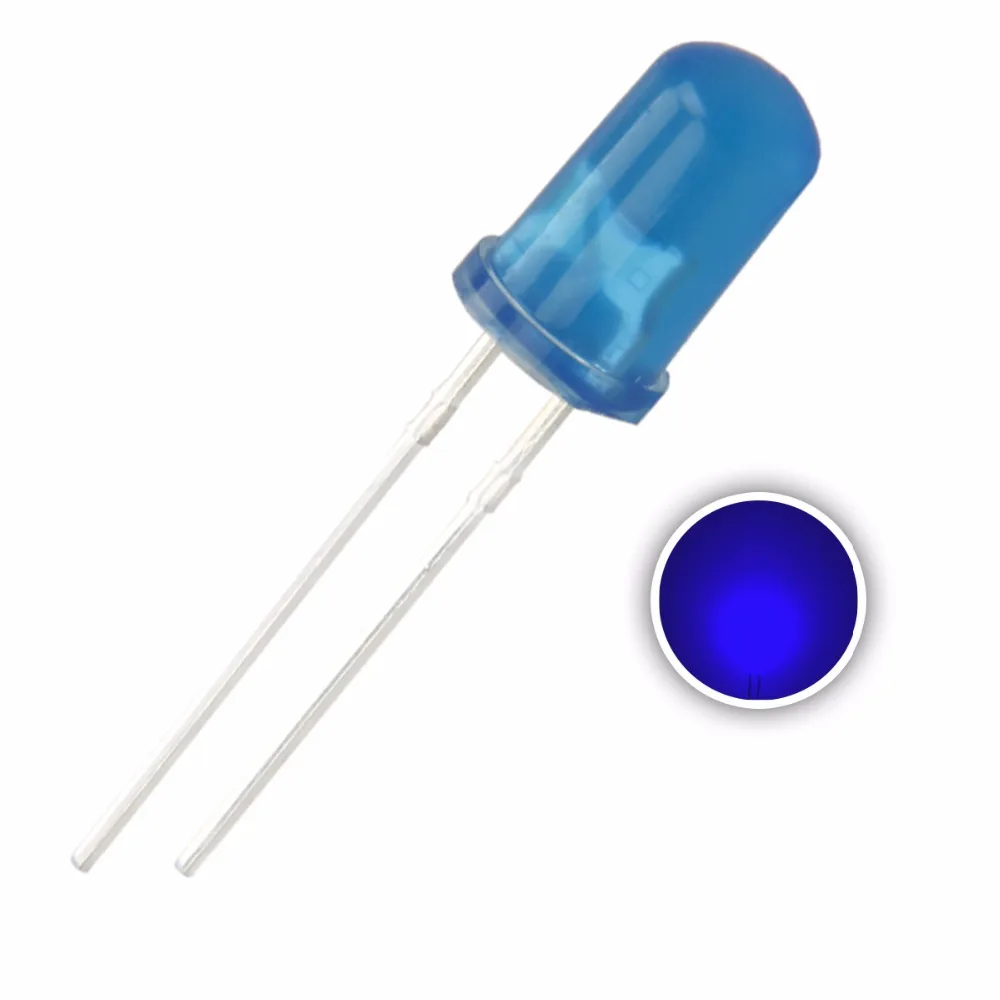 100 шт. 5 мм синий рассеянный светодиод Круглый диод светоизлучающий DIP широкий формат светодиодный Светодиодная лампа через отверстие электроники компоненты