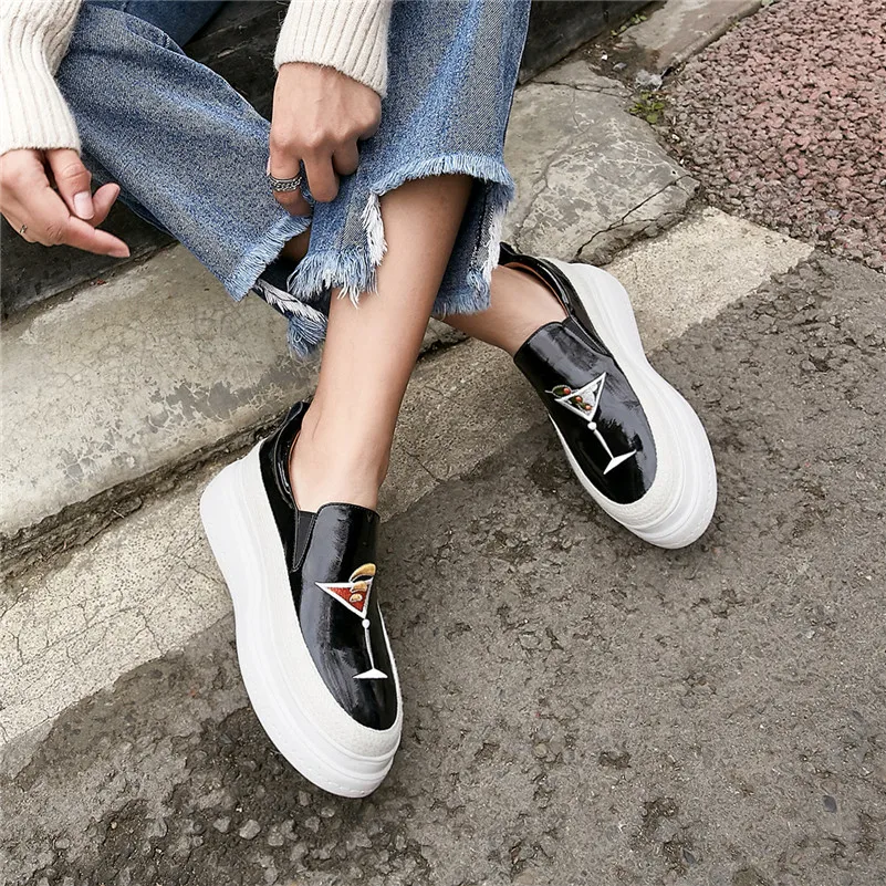 Primavera Las Zapatos Elegante Negro on Plana naranja Ocasionales Mujeres La Slip Verano De Moda Deportivos Nueva Plataforma Fedonas Planos Bordar Mujer vwdzxqqE