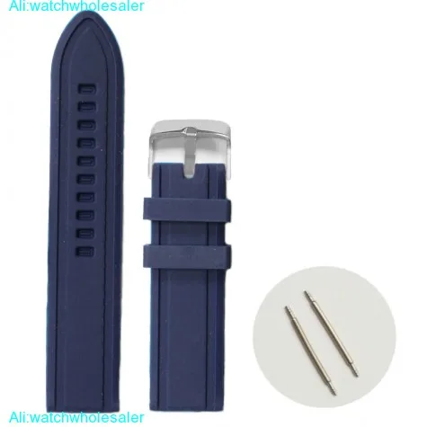 22mm Dark Blue Color Silicone Jelly Rubber Unisex Watch Band Straps WB1082E22JB