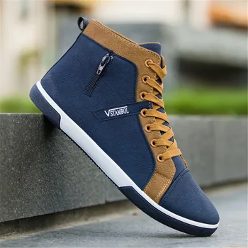 

Men's Vulcanize Shoes Men Spring Autumn Top Fashion Sneakers Lace-up High Style Solid Colors Man ShoesMen Canvas Shoes Spring