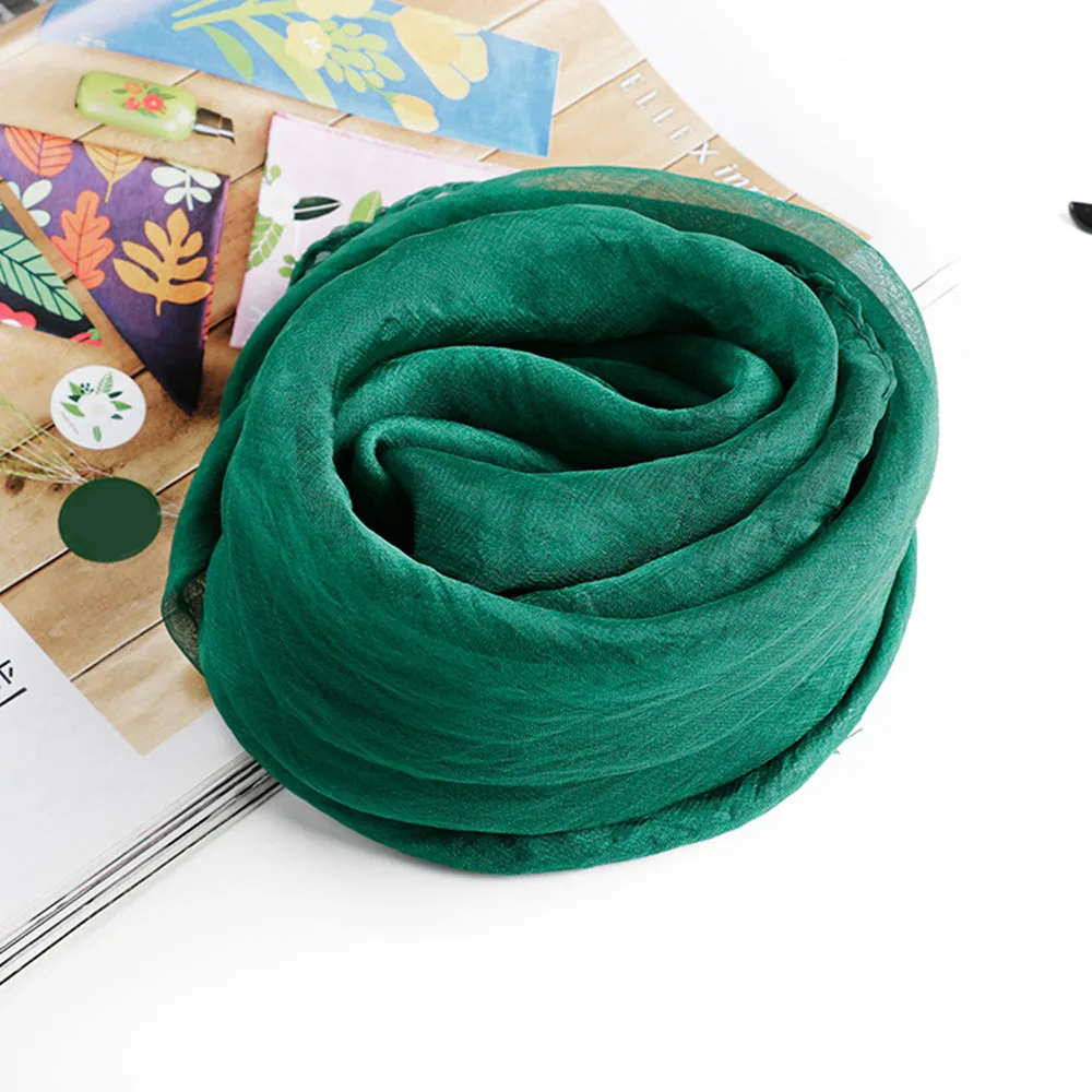 dark green Однотонный женский шарф, искусственный шелк, квадратный шейный платок, шарфы для мужчин, бандана, хип-хоп платок, кольца для женщин, Bufanda Mujer, для мальчиков и девочек, подарок - Цвет: dark green