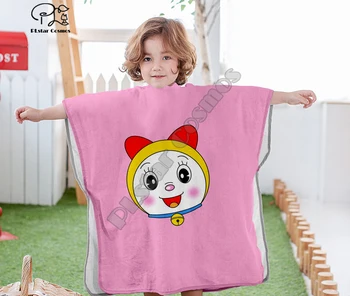 

Cartoon kawaii cute Doraemon Hooded baby Boys and Girls Towel Wearable Bath Towel For Kids Travel 3D print Beach Towels style-10