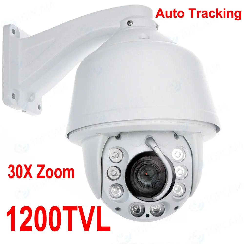 Auto Tracking 30x Zoom 1200TVL PTZ High Speed CCTV Security Camera