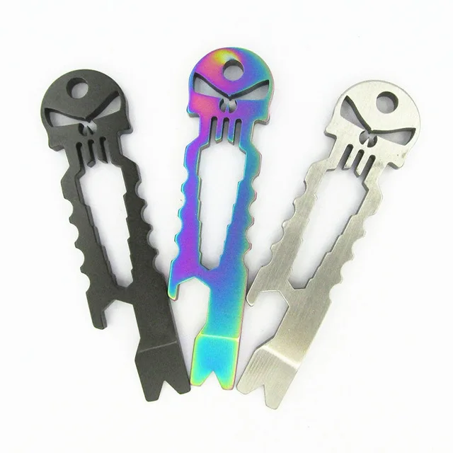 

Skull hike keyring Beer pocket tool Bottle gadget camp Pry bar Crowbar multi outdoor Opener Prybar pendant