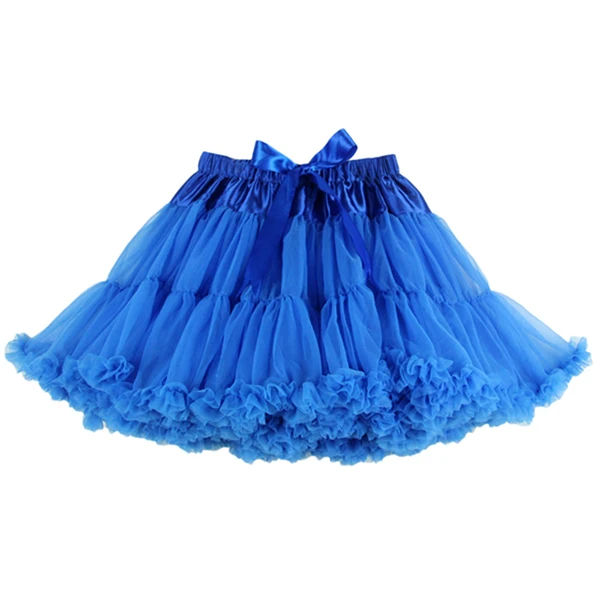 Для взрослых(один размер), Детская(XS-XXL) Женская мини-юбка, юбка-пачка, бальное платье, 2 слоя, 1 подкладка, пушистые вечерние юбки для танцев, одежда для девочек - Цвет: Royal blue