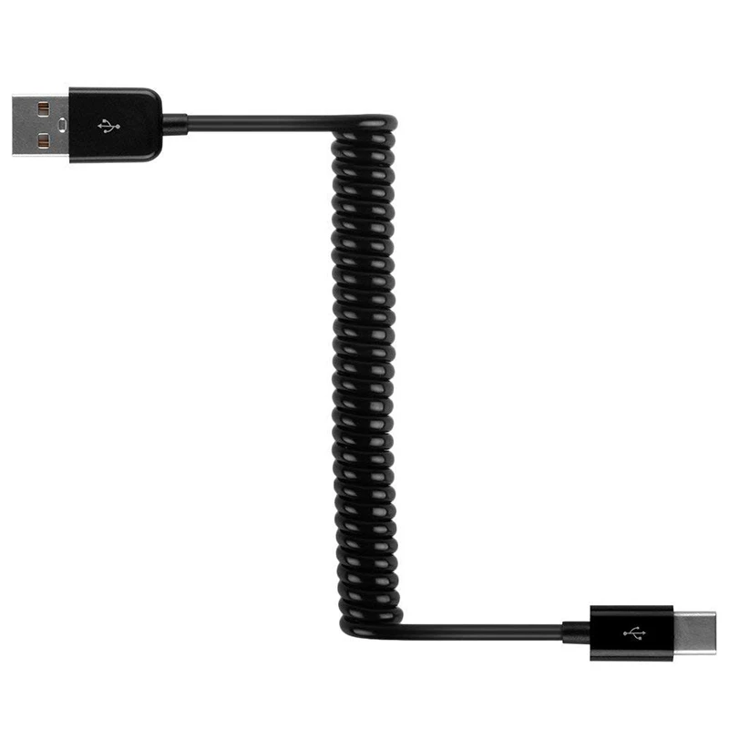 1 м 3 м пружинный спиральный Выдвижной usb type-C кабель для быстрой зарядки USB-C кабель для samsung S8 S9 S10 Синхронизация данных type-C телефонный кабель - Тип штекера: 1M