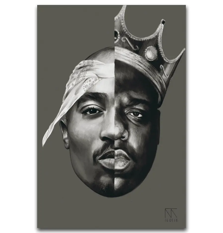 

Art Print 2Pac Notorious B.I.G Tupac Biggie Rap Music Singer Star 14x21 24x36 27x40 Inch Silk Poster Wall Canvas Decoration X-07