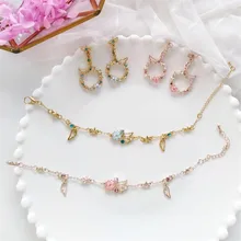 Корейские японские Угловые Крылья венок милые цепочки и браслеты для девочек женские модные украшения подарки летние Holiday-YBYBL004F