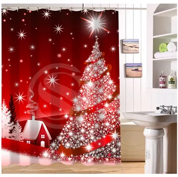 

New Custom Christmas Gift Modern Shower Curtain bathroom Waterproof Bath screens for Bath