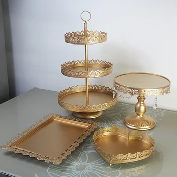 

4 pieces cupcake stand gold wedding party decoration supplier baking dinner/party baking tool