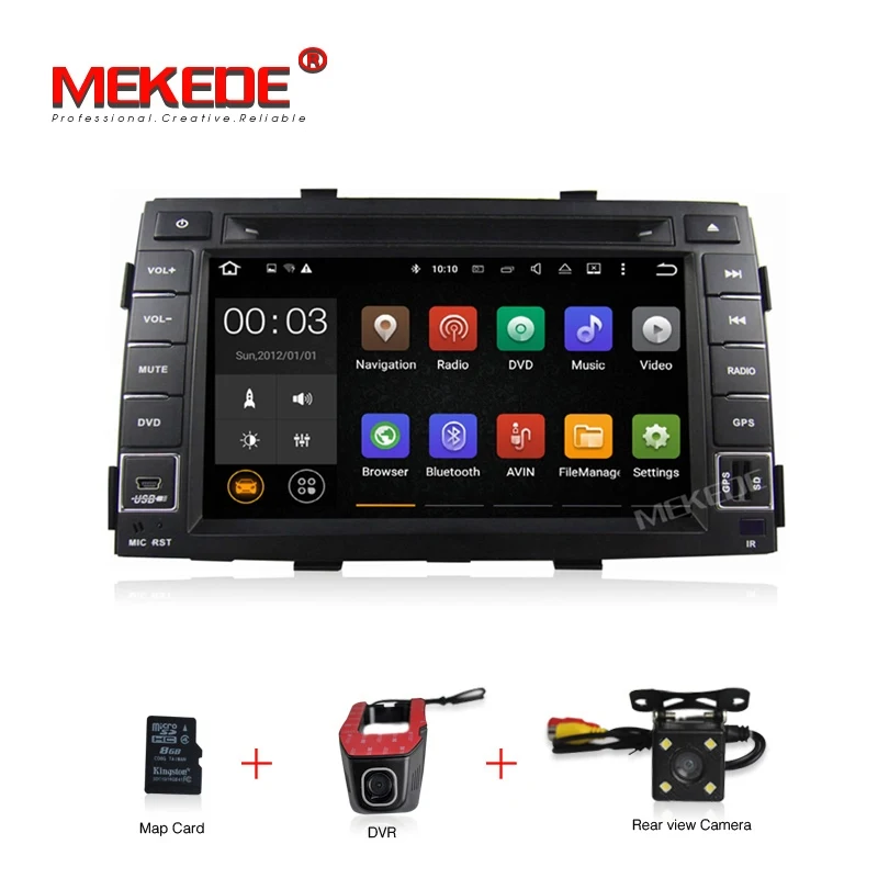 Free map 2din 4G wifi Android 7 1 car dvd radio for KIA Sorento 2010 2011