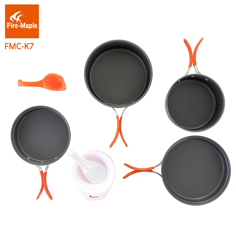 

Fire Maple Camping Tools Picnic Set Outdoor Camping Foldable Cooking Cookware Aluminum Alloy for 2-3 Persons FMC-K7