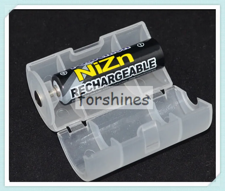 800pcs free shipping to France AA To D Size Battery Converter Case Cover Adaptor Box Storage Organizer Holder clear stock |