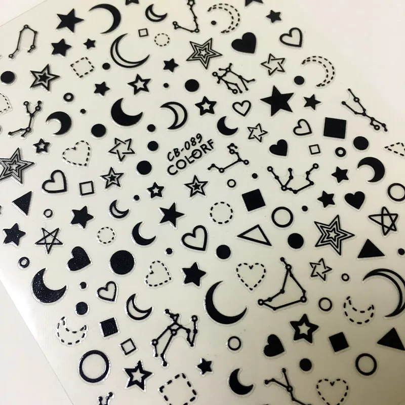 

Newest CB sereis CB-089 moon star heart 3d nail art sticker nail decal stamping export japan