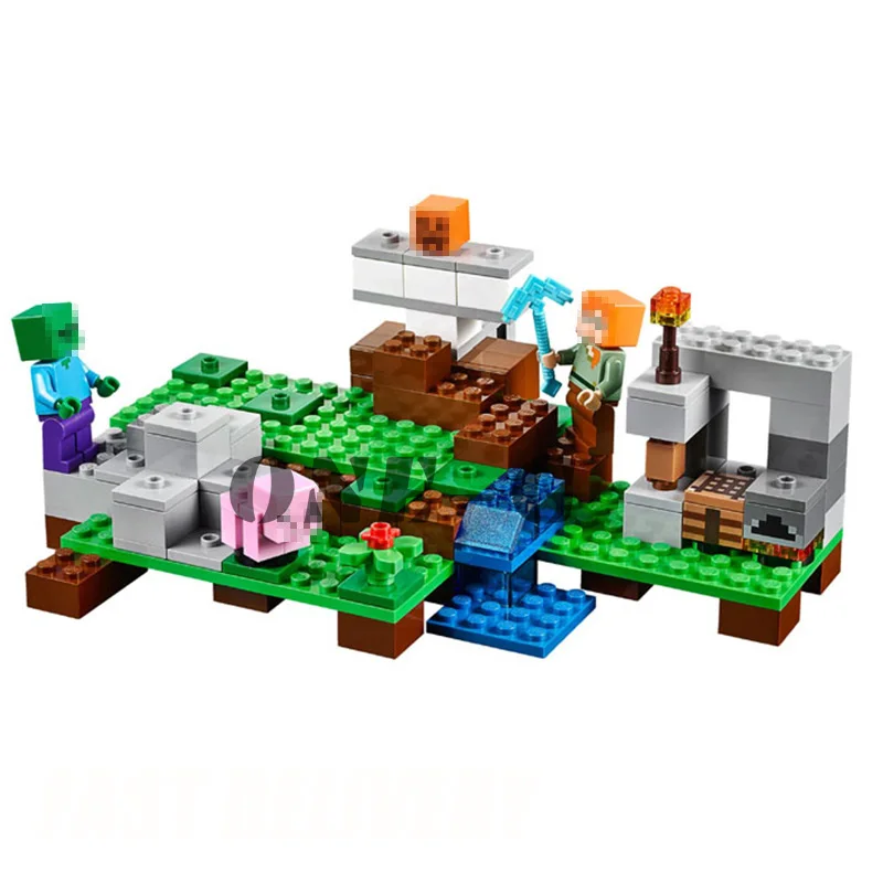 

Compatible with My worlds Minecraft 21123 Building blocks 18001 162pcs Bricks The Iron Golem figures toys for children
